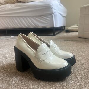 Brand New Never Worn Urban Outfitters High Heeled Mary Jane’s - White